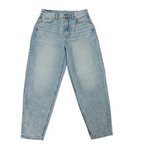 American Eagle Mom Jeans Womens 6 Blue Cotton Relaxed Fit High Rise Medium Wash